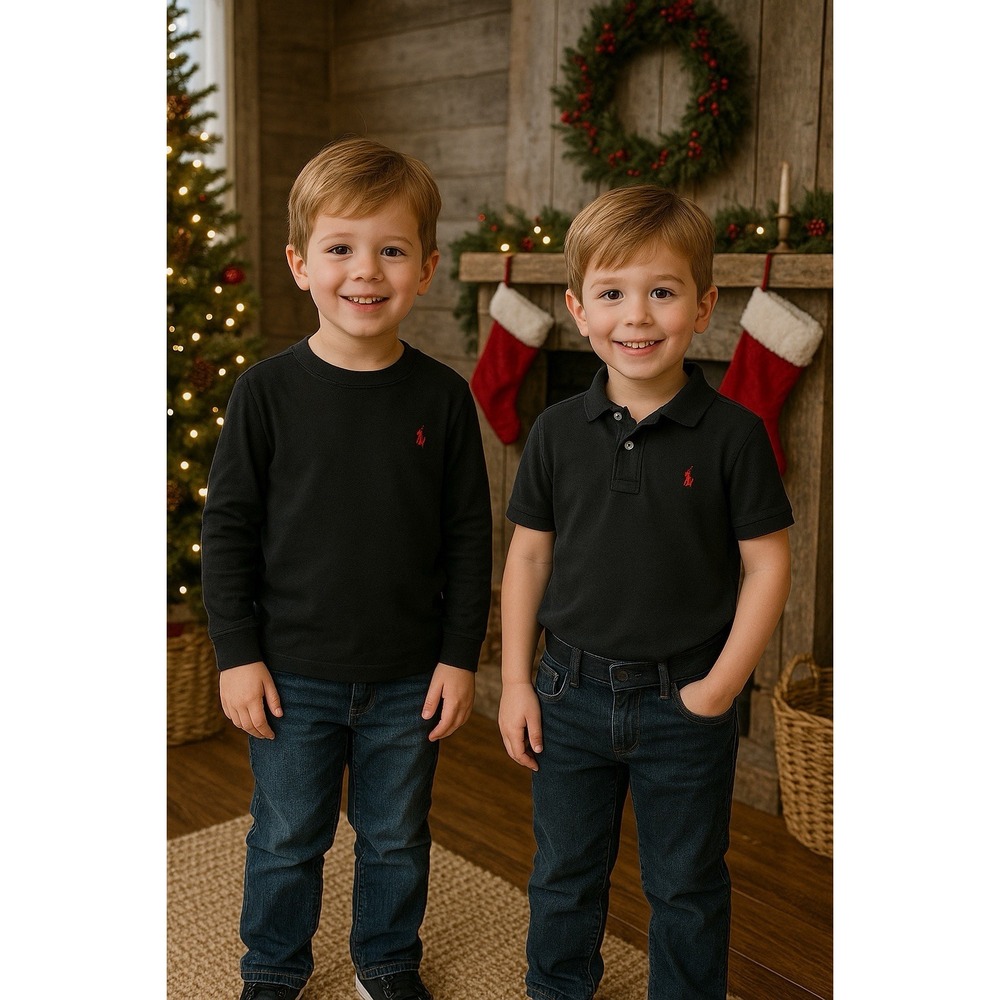 Polo Ralph Lauren Boys 4T Black Shirt Lot – Short Sleeve Polo & Long Sleeve Tee